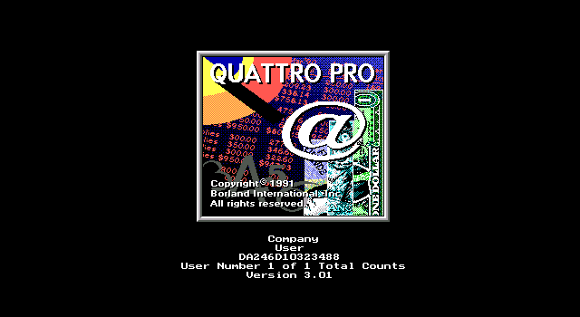 Quattro Pro 3.01 - Splash
